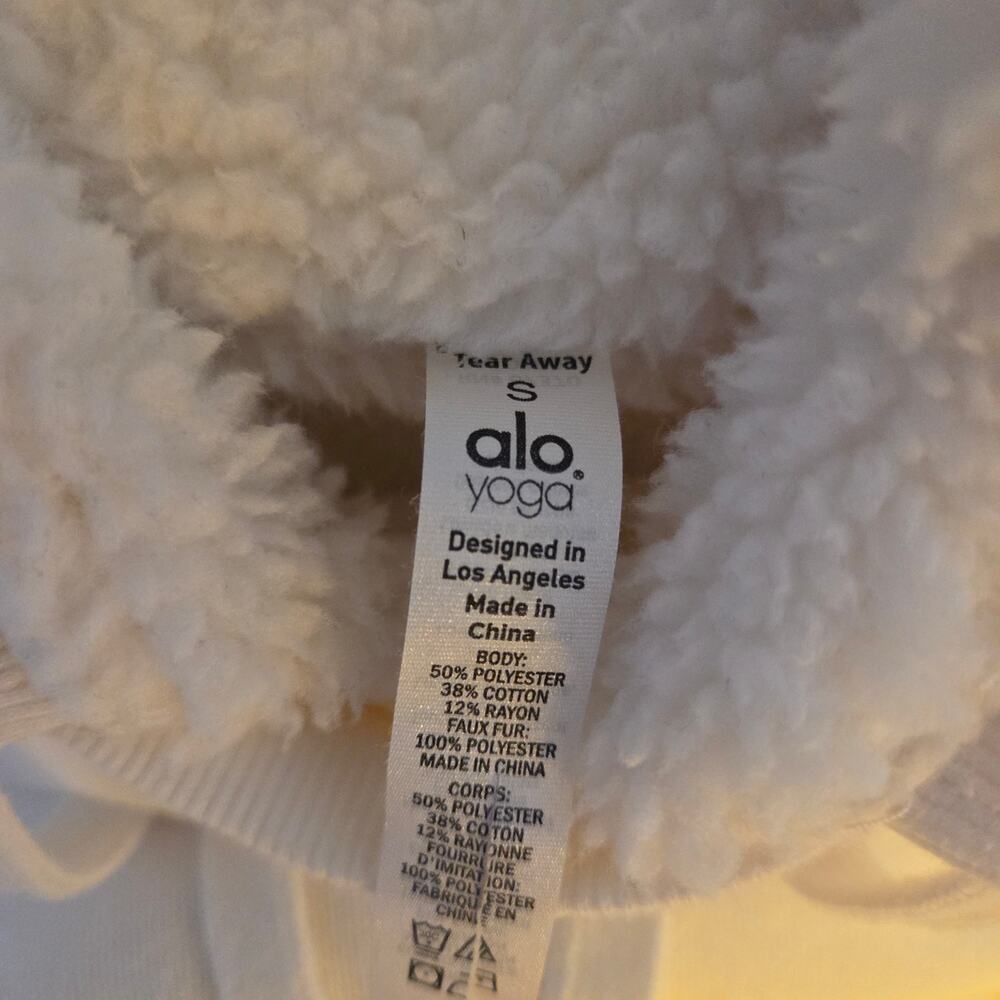 Alo Yoga Frost Faux Shearling Hoodie - Cream - Small - Picture 10 of 12